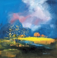 Tahir Bilal Ummi, 24 x 24 Inch, Oil on Canvas, Landscape Painting, AC-TBL-064
